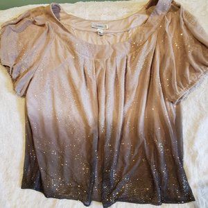 Short sleeve glitter blouse